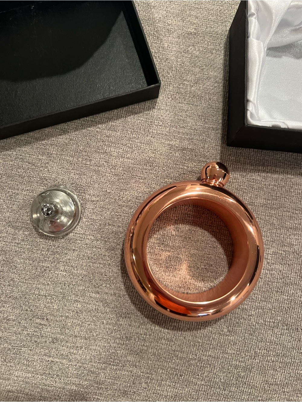 Rose Gold Circular Decorative Flask - Home Accents